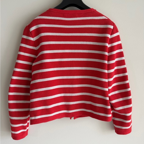J Crew Emilie Striped Lady Jacket Cardigan Sweater Sz Sm Golden Buttons Preppy - Picture 11 of 17
